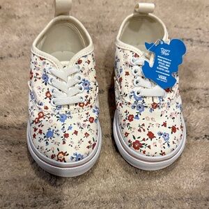 Vans Kids Floral Sneakers - Cream, Red, Blue